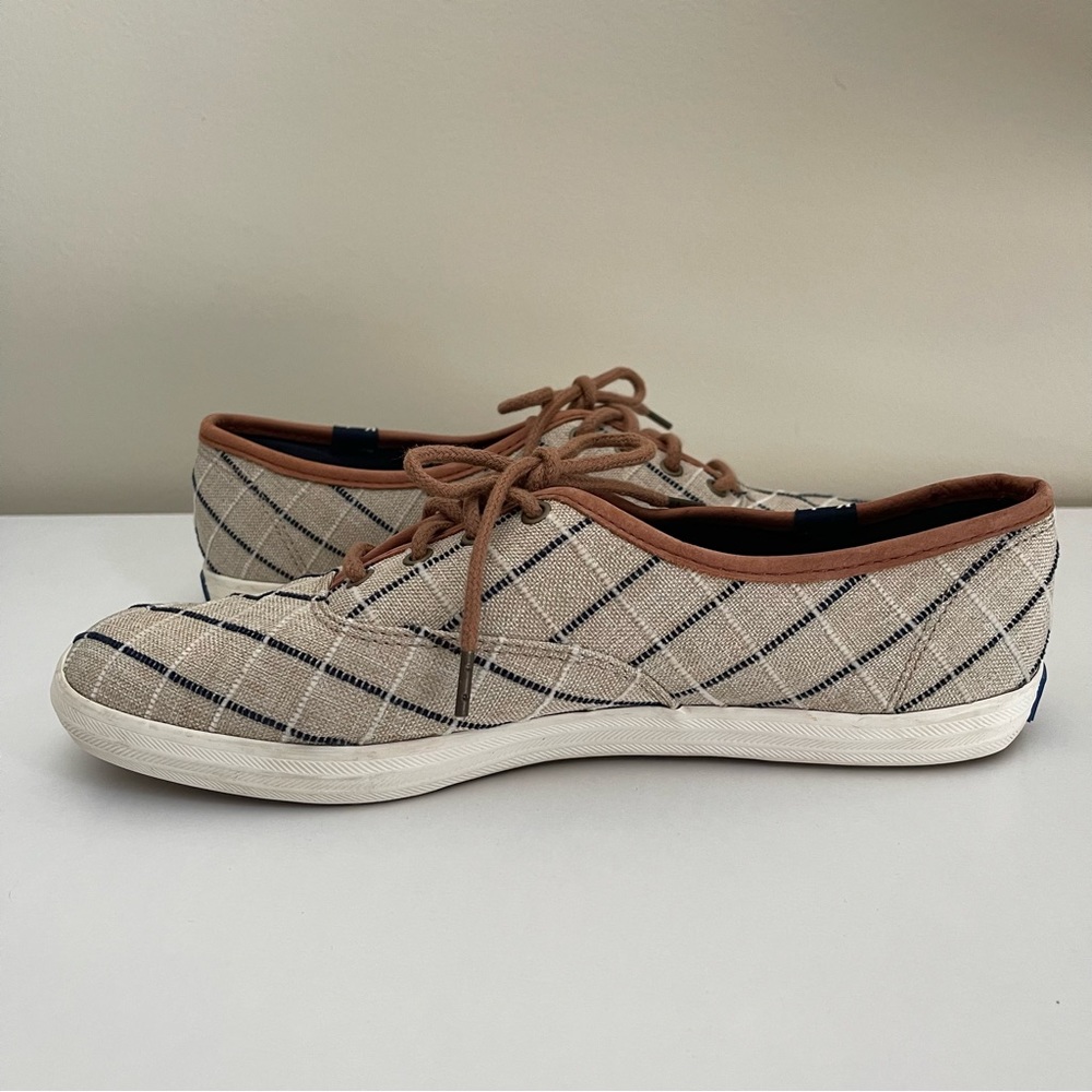 Keds - Windowpane Plaid Champion Sneakers - Navy/White/Tan - Women’s size 8 - Picture 5 of 12